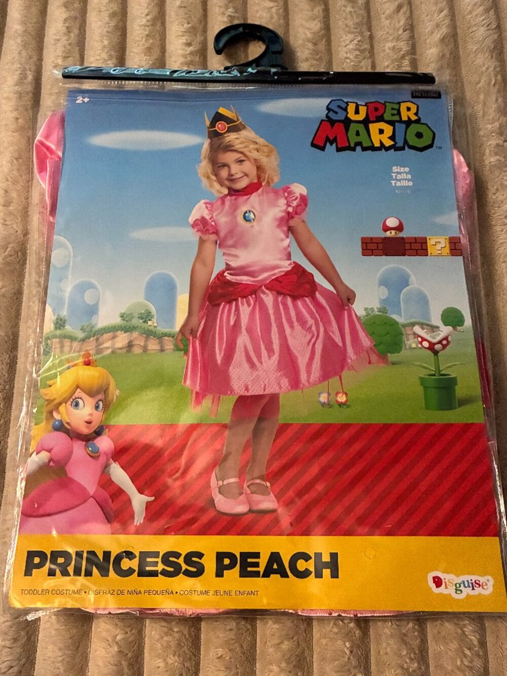 SUPER MARIO PRINCESS PEACH COSTUME-TODDLER SIZE 2T-NWT!